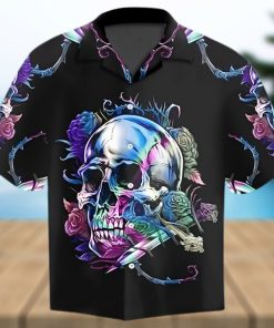 Skull Rose Pattern Hawaiian Shirt