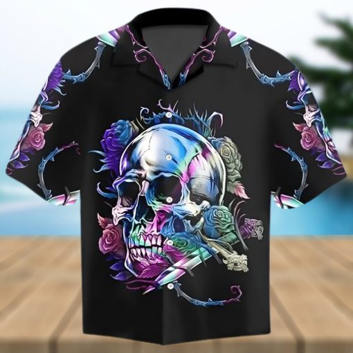 Skull Rose Pattern Hawaiian Shirt