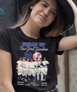 Squad Up New York Yankees Mickey Mantle Babe Ruth Aaron Judge Signatures Shirt