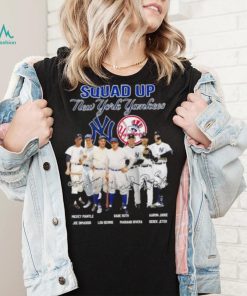 Squad Up New York Yankees Mickey Mantle Babe Ruth Aaron Judge Signatures Shirt