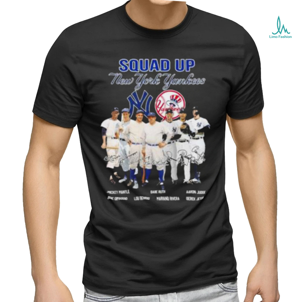 Squad Up New York Yankees Mickey Mantle Babe Ruth Aaron Judge Signatures  Shirt - Freedomdesign