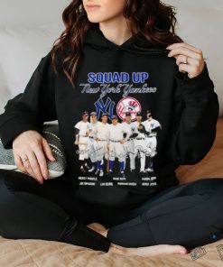 Squad up new york yankees mickey mantle babe ruth aaron judge signatures shirt