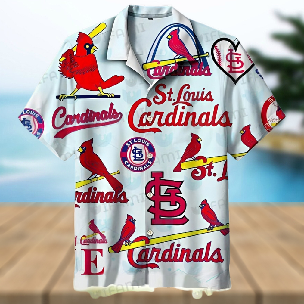 St Louis Cardinals Hawaiian Shirt Logo History St Louis Cardinals Gift -  Limotees