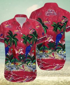 St Louis Cardinals Hawaiian Shirt Parrots Tropical Sea St Louis Cardinals Gift