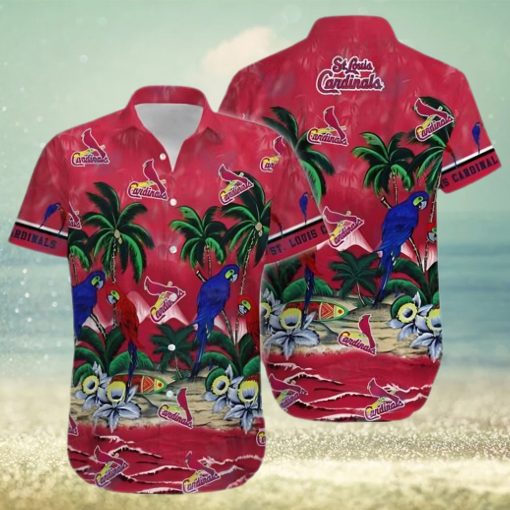 St Louis Cardinals Hawaiian Shirt Parrots Tropical Sea St Louis Cardinals Gift