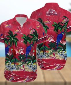 St Louis Cardinals Hawaiian Shirt Parrots Tropical Sea St Louis Cardinals Gift