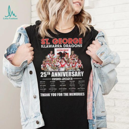 St. George Illawarra Dragons 25th Anniversary 1998 – 2023 Thank You For The Memories T Shirt