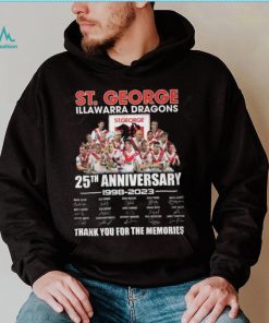 St. George Illawarra Dragons 25th Anniversary 1998 – 2023 Thank You For The Memories T Shirt