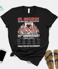 St. George Illawarra Dragons 25th Anniversary 1998 – 2023 Thank You For The Memories T Shirt