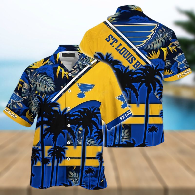 St. Louis Blues NHL Coconut Tree And Tropical Pattern Hawaiian Shirt
