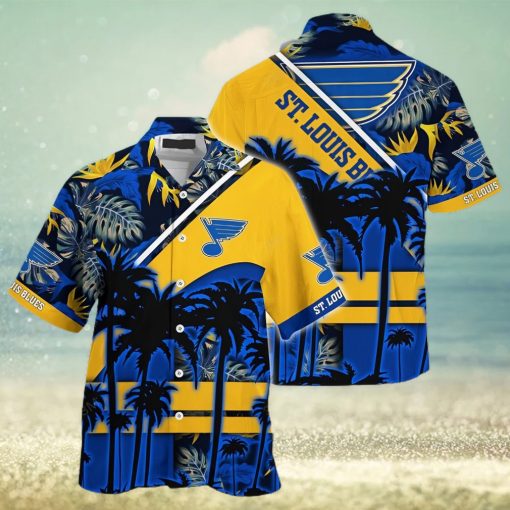 St. Louis Blues NHL Coconut Tree And Tropical Pattern Hawaiian Shirt