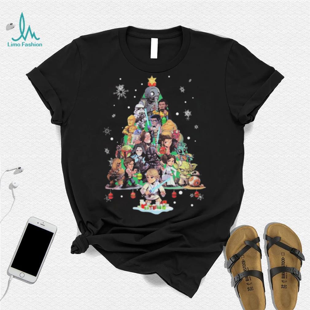 Star War Tree Christmas Chibi Character Shirt