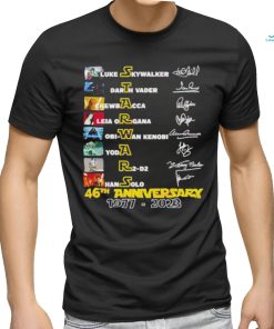 Star Wars 46th Anniversary 1977 2023 All Characters Signatures Disney Star Wars Day Anniversary Shirt