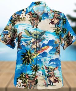 Star Wars Baby Yoda Surfing Beach Hawaiian Shirt