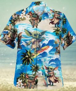 Star Wars Baby Yoda Surfing Beach Hawaiian Shirt