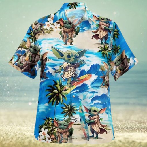 Star Wars Baby Yoda Surfing Beach Hawaiian Shirt