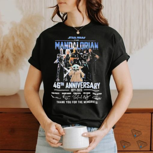 Star Wars The Mandalorian 46th Anniversary 1977 2023 Thank You For The Memories Signatures Shirt