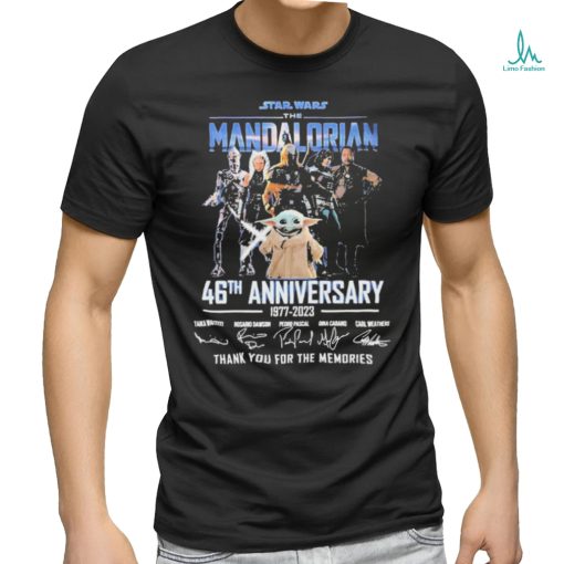 Star Wars The Mandalorian 46th Anniversary 1977 2023 Thank You For The Memories Signatures Shirt