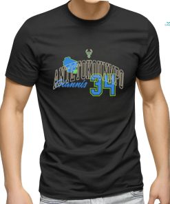 State Giannis Antetokounmpo Antetokounmpo 34 Milwaukee Bucks 2023 NBA City edition T Shirt