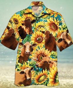 Sunflower Hawaiian Shirt Sunflower With Cow Aloha Shirt, Aloha Hawaiian Shirts