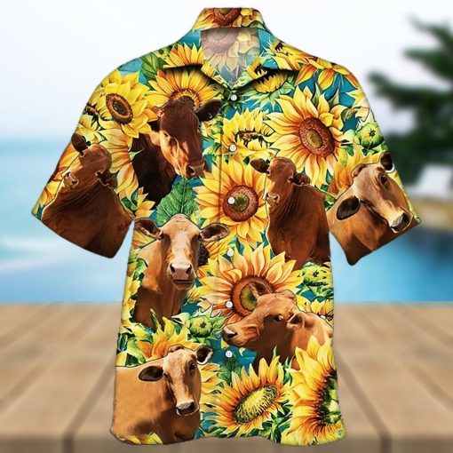 Sunflower Hawaiian Shirt Sunflower With Cow Aloha Shirt, Aloha Hawaiian Shirts