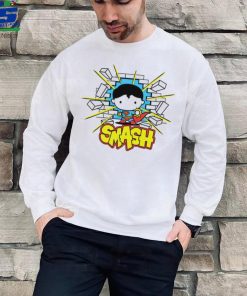 Superman smashing through brick wall chibi shirt