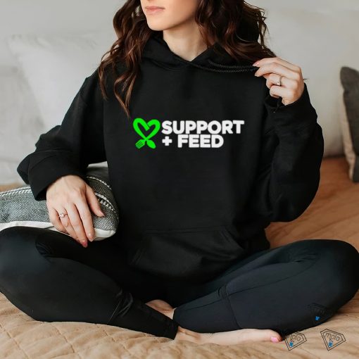Support and Feed Support plus Feed heart shirt