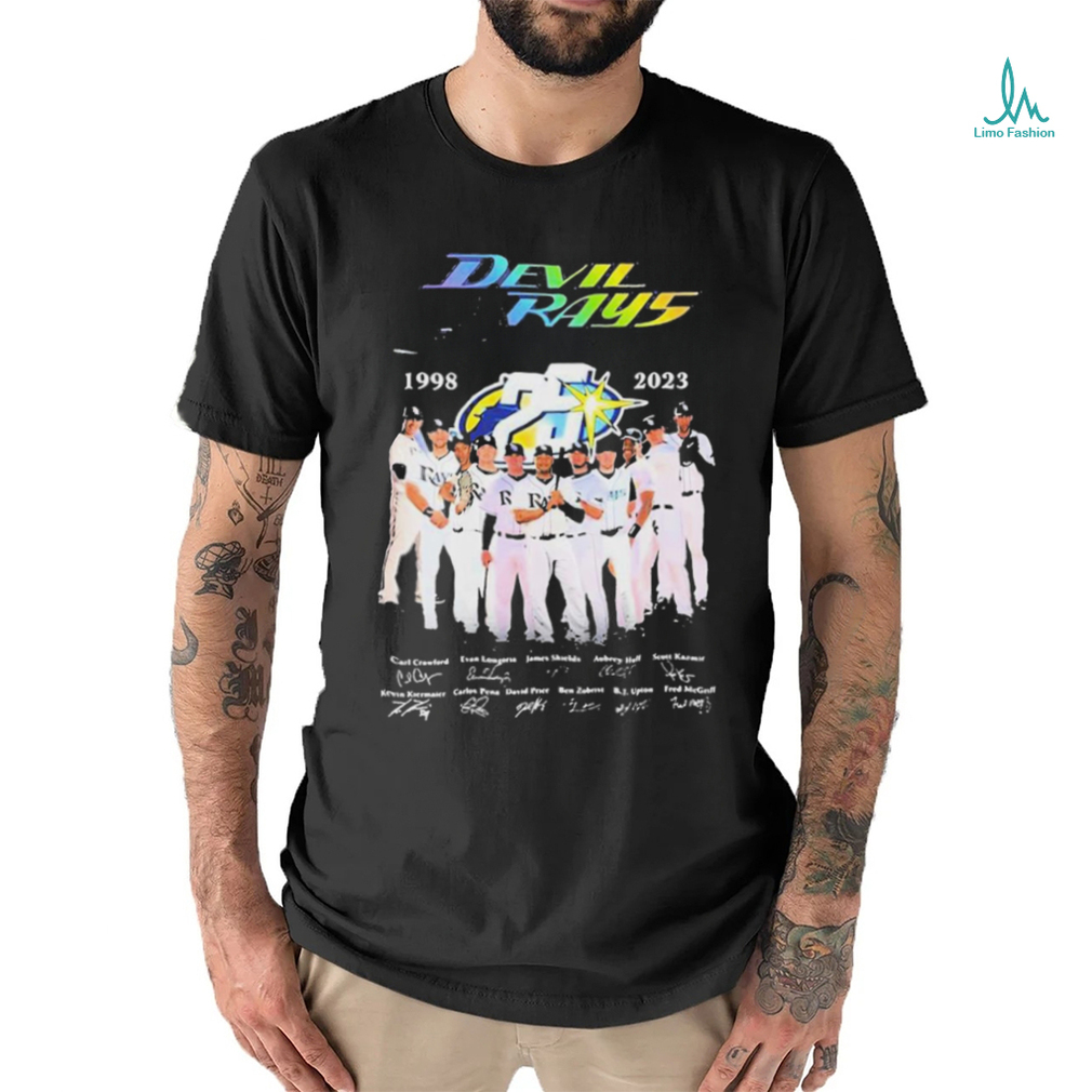 Tampa Bay Devil Rays 25th Anniversary 1998 2023 Thank You For The Memories  Signatures Shirt - Limotees