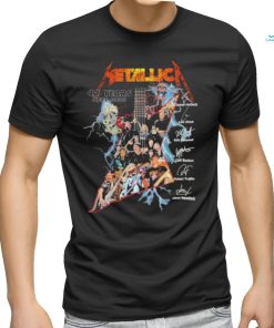 The Metallica guitar 42 years 1981 – 2023 member signatures shirt