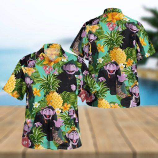 The Muppet Count Von Count Summer Pineapple Tropical Hawaiian Shirt