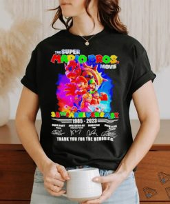 The Super Mario Bros Movie 38th Anniversary 1985 – 2023 Thank You For The Memories Signatures Shirt