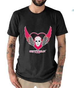 The hitman bret hart skull wings logo shirt