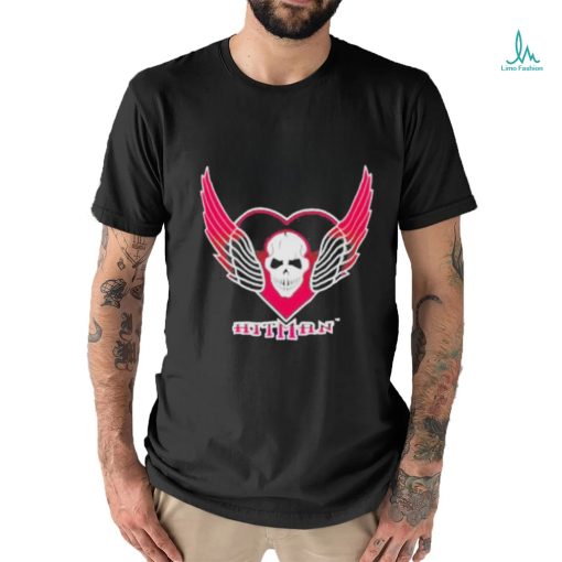 The hitman bret hart skull wings logo shirt