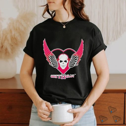 The hitman bret hart skull wings logo shirt