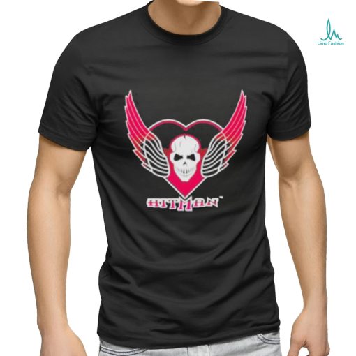 The hitman bret hart skull wings logo shirt