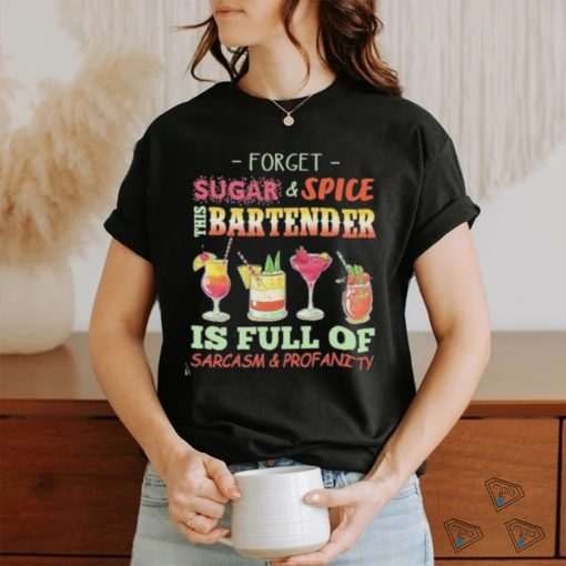 This Bartender Is Full Of Sarcasm & Profanity black bartender t shirt