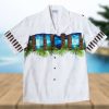 Black Cat On Summer Beach Palm Tree Aloha Hawaiian Shirt