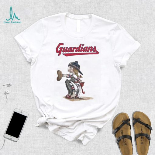 Toddler Cleveland Guardians Tiny Turnip White Kate The Catcher shirt