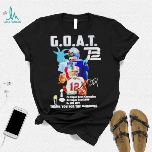 Tom Brady Goat Nfl Mvp Thank You For The Memories Signature Shirt