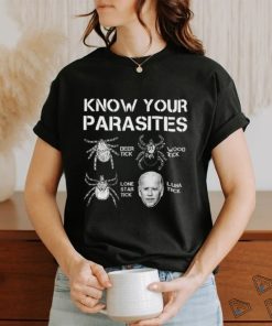 Top know your parasites anti joe biden deer tick wood tick lone star tick luna tick shirt