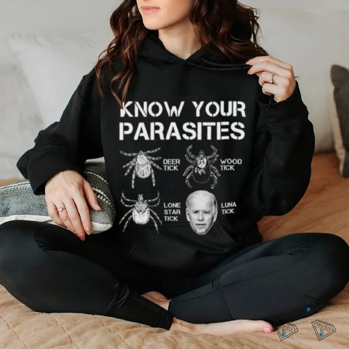 Top know your parasites anti joe biden deer tick wood tick lone star tick luna tick shirt