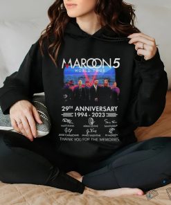 Top maroon 5 29th Anniversary 1994 2023 Thank You For The Memories Signatures Shirt