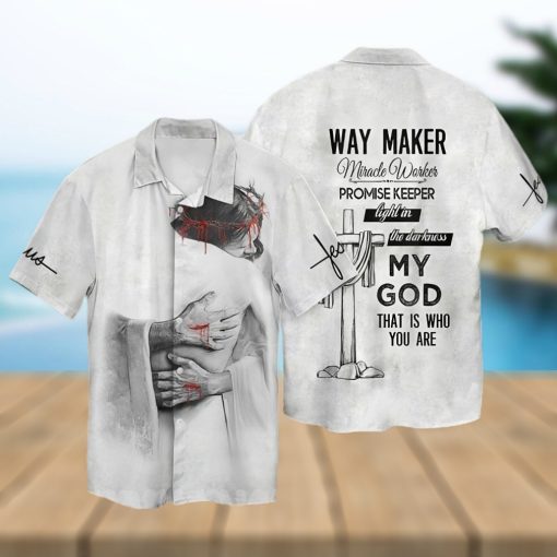 [Top selling Item] Jesus God Way Maker Miracle Worker Promise Keeper Light In The Darkness My God All Over Printed Hawaiian Shirt