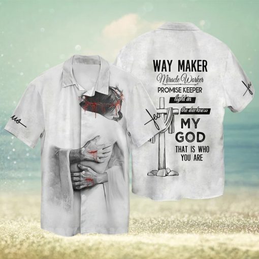 [Top selling Item] Jesus God Way Maker Miracle Worker Promise Keeper Light In The Darkness My God All Over Printed Hawaiian Shirt