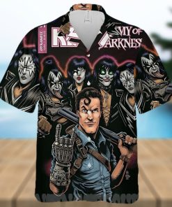 [Top selling Item] Kiss Army Of Darkness Music Rock B D Kiss Button Up Short Sleeve For Holiday Hawaiian Shirt