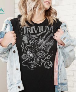 Trivium Screaming Dragon Black and White Tee Shirt