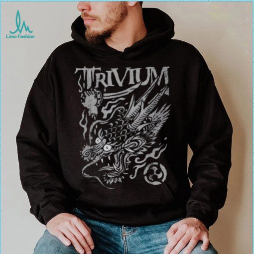 Trivium Screaming Dragon Black and White Tee Shirt