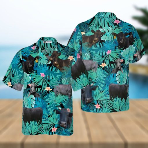 Tropical Black Cow Lover Hawaiian Shirt