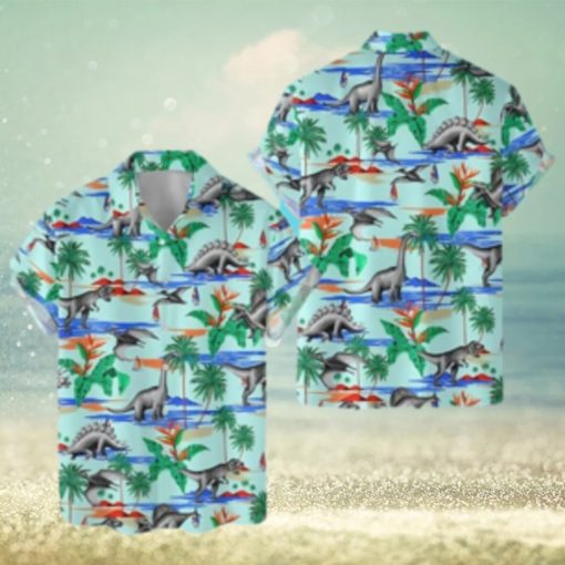 Tropical Dinosaur Hawaiian Shirt For Men Women Summer Aloha