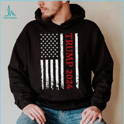 Trump 2024 T shirt, Trump 2024 Vintage American Flag, Trump Supporter T shirt